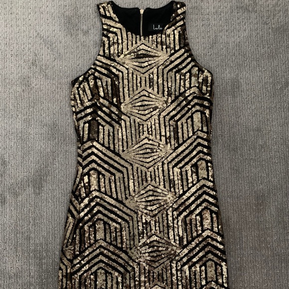 Black and gold sequin bodycon dress - Picture 5 of 5